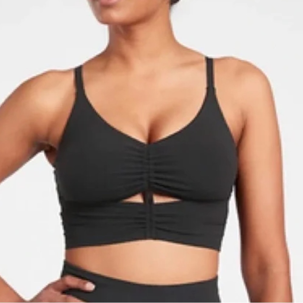 Athleta ruched cutout bra top